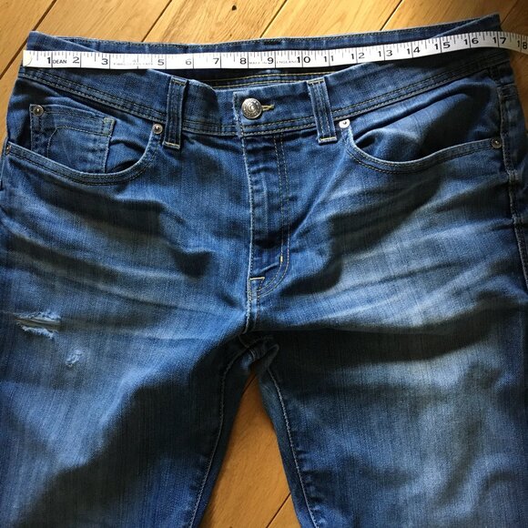 Fidelity Jimmy Helios Blue Denim Square Pocket Straight Leg Jeans - Picture 12 of 16